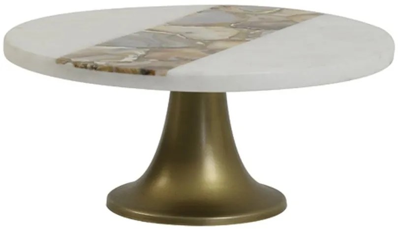 Mramorový podnos na bronzovej nohe Layo - Ø 25*11cm