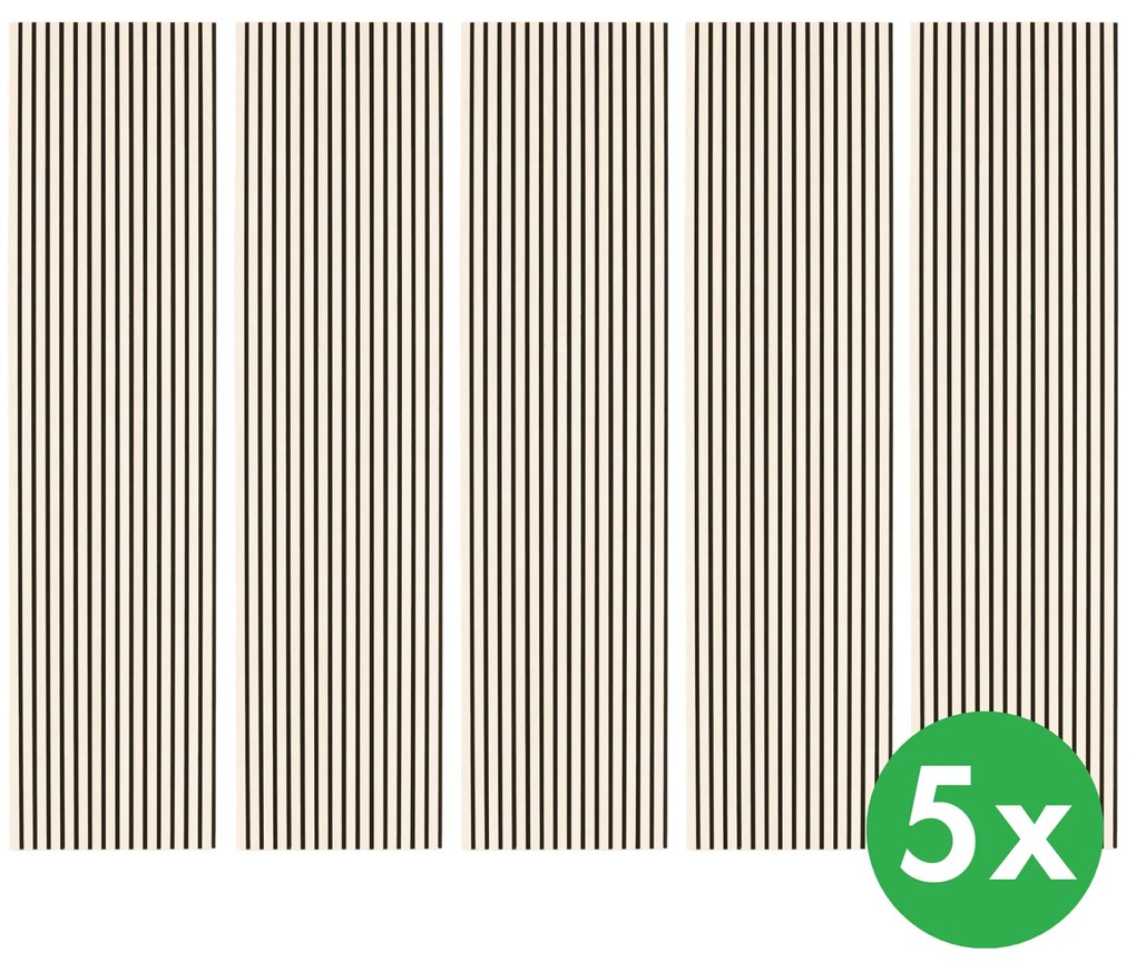 Drevený akustický panel, 2400 x 600 mm, balenie 5 ks, breza