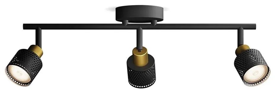 Philips - Bodové svietidlo NIALL 3xGU10/5W/230V čierna/mosadz