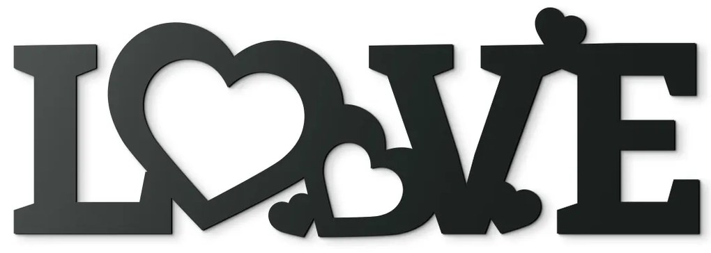 drevko Fotorámik na stenu LOVE Rozmer obrazu: 13 x 39 cm, Farba dekorácie: Čierna