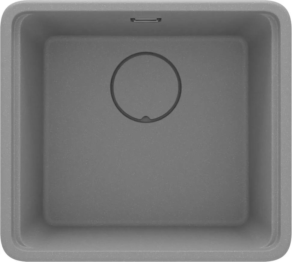 Deante Momi, 1-komorový granitový drez 500x450x230 mm s úsporným sifónom, šedá metalíza, DEA-ZKM_S10A
