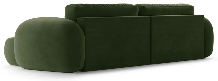 Zelená zamatová rozkladacia/s úložným priestorom rohová pohovka Tonale – Cosmopolitan Design