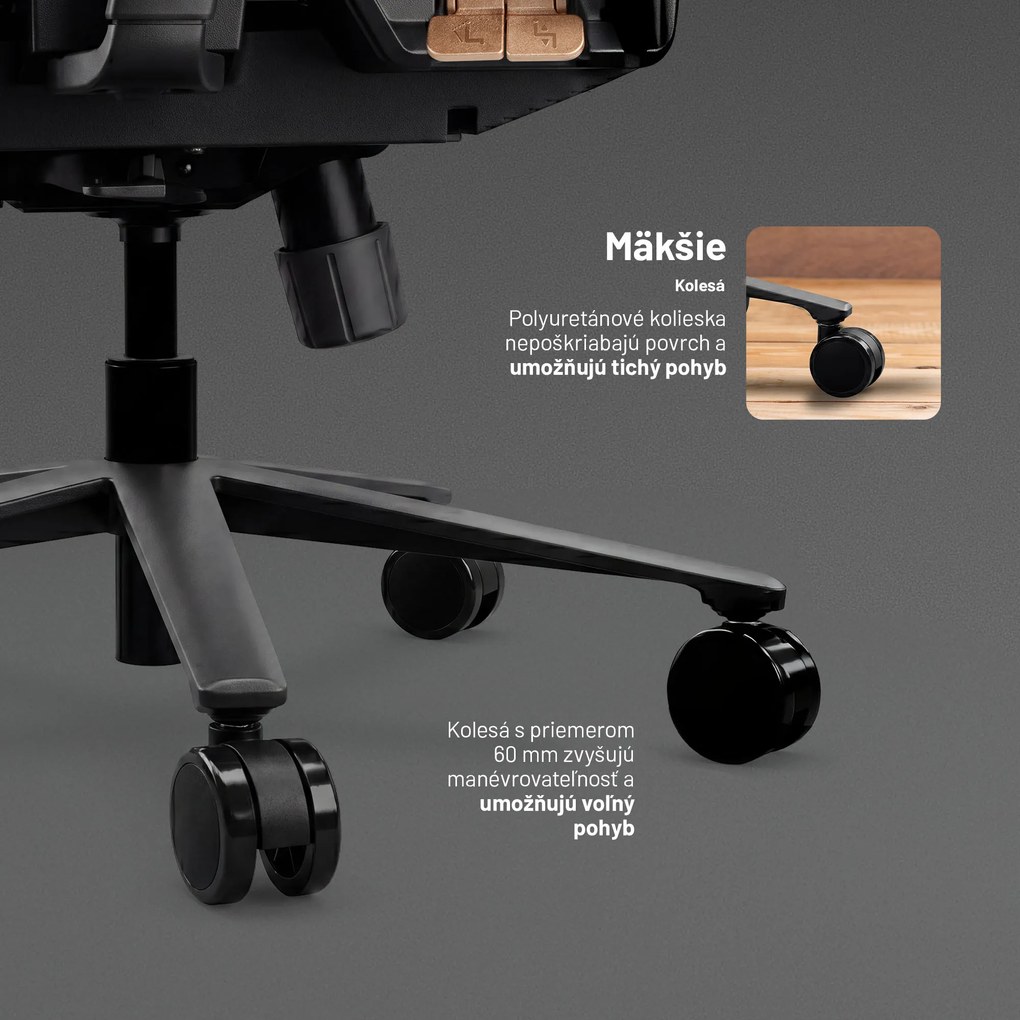 Ergonomická kancelárska stolička čierna: Diablo V-Flash Ultra Black