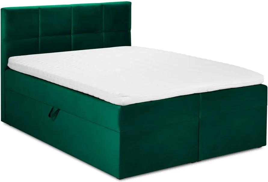 Zelená zamatová dvojlôžková posteľ Mazzini Beds Mimicry, 200 x 200 cm
