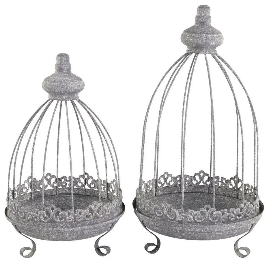 2ks zinková antik kovová dekoračná klietka Narbonne - 22*39 cm