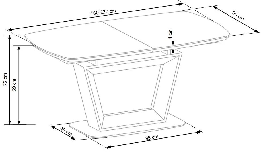 Jedálenský stôl Agate (pre 6 až 8 osôb). Akcia -14%. Vlastná spoľahlivá doprava až k Vám domov. 796643