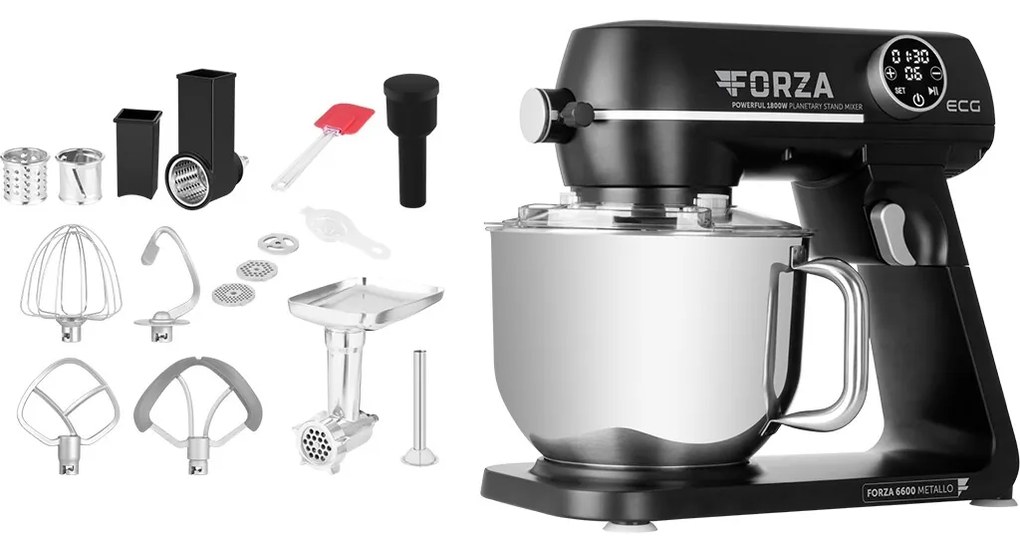ECG Forza 6600 kuchynský robot Metallo Nero