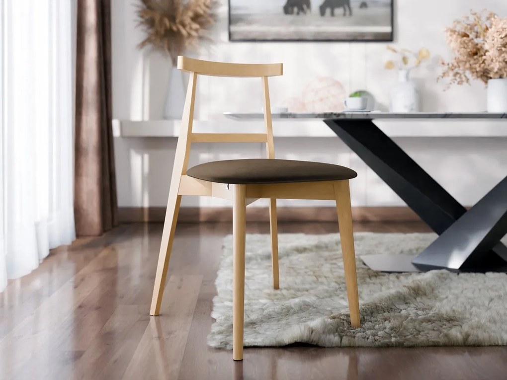 Čalúnená jedálenská stolička KT71, Dostupné poťahy: Magic Velvet 2250, Farby: czarny