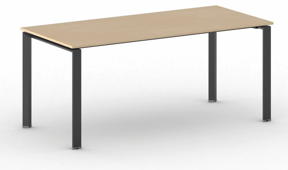 Rokovací kancelársky stôl PRIMO INFINITY, 180x90 cm, čierna podnož, buk