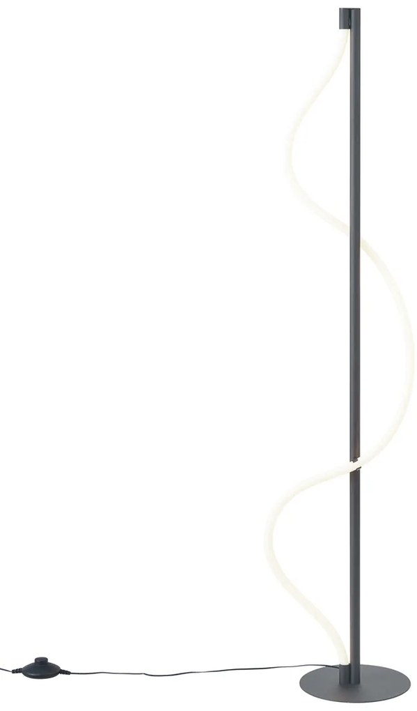 Moderná stojaca lampa čierna vrátane LED 3-stupňové stmievanie - Twirl