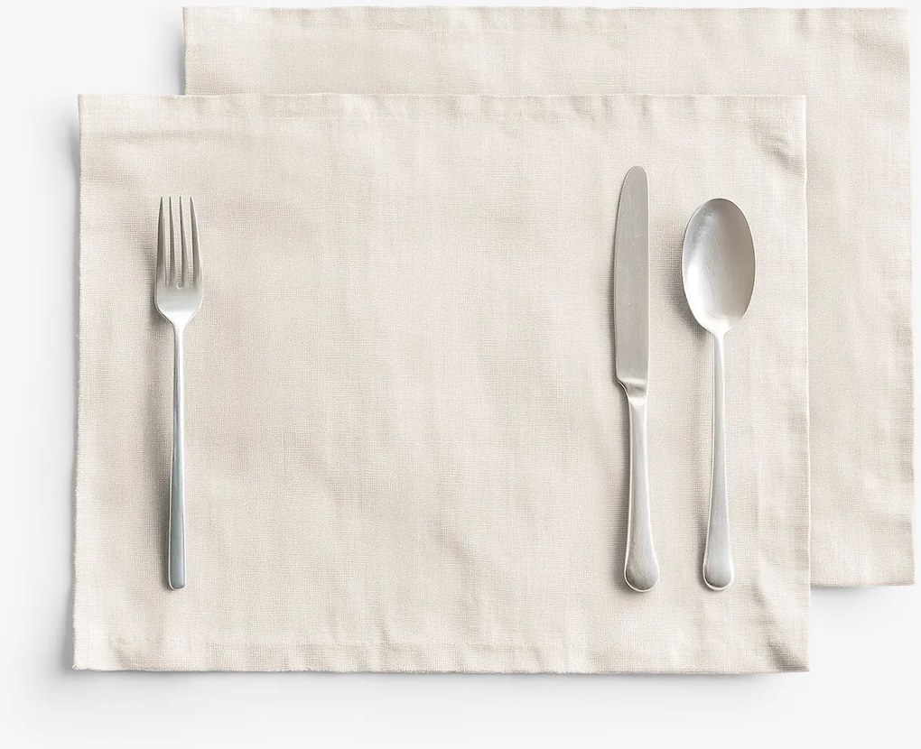 Goldea prestieranie na stôl z ľanovej zmesi - slonová kosť - sada 2ks 30 x 40 cm