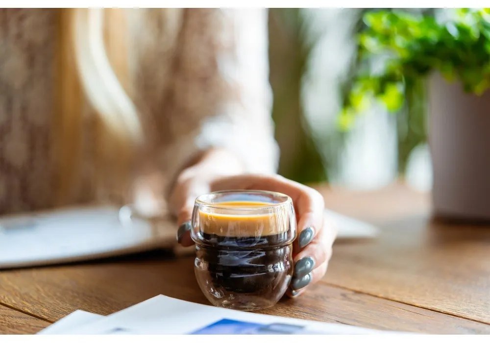 Sklenené šálky v súprave 2 ks na espresso/dvojstenné 70 ml Sferico – Vialli Design