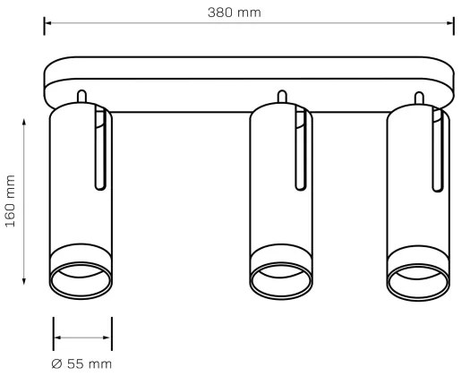 Bodové svietidlo FADO 3xGU10/10W/230V čierna