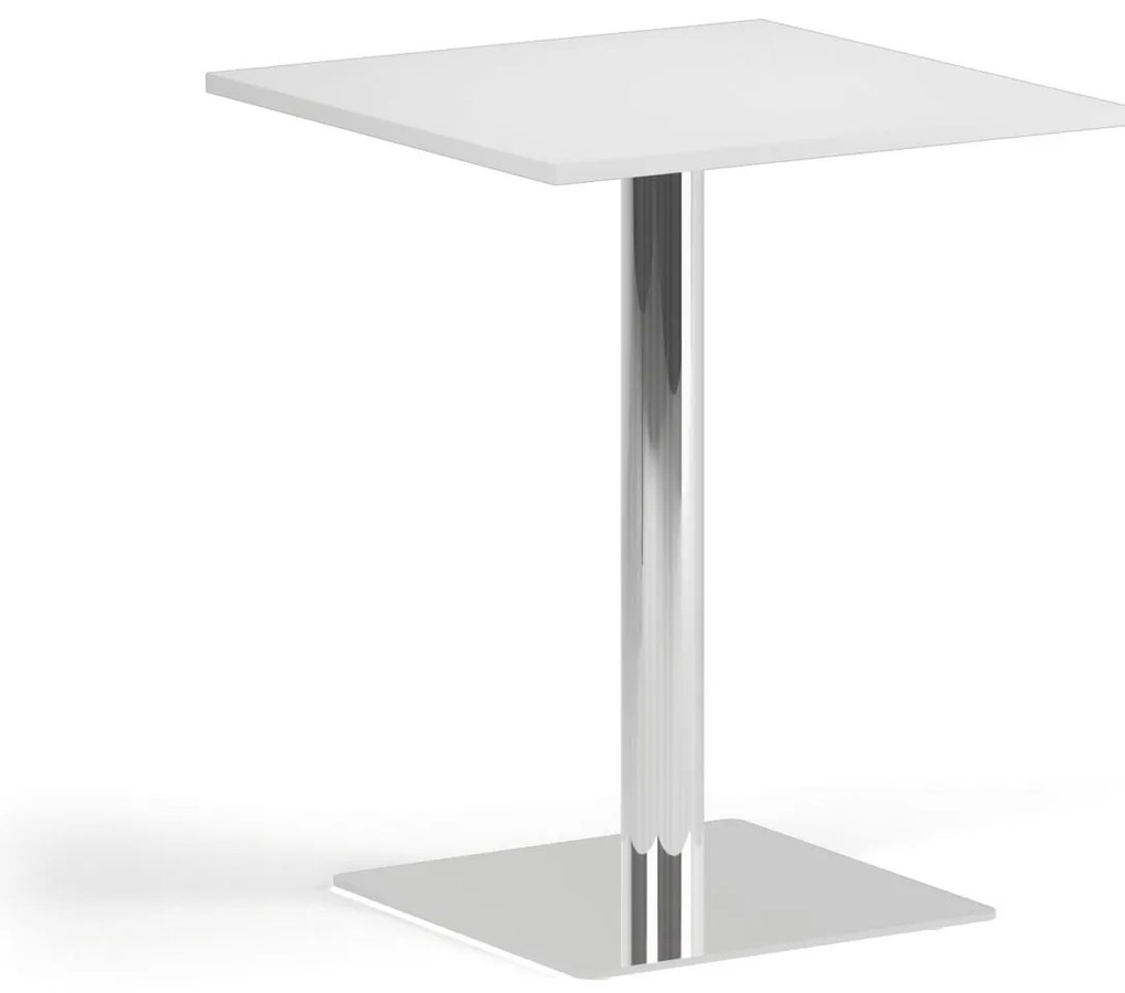 Konferenčný stolík ENZO, 60x60 cm, chróm podnož, biela