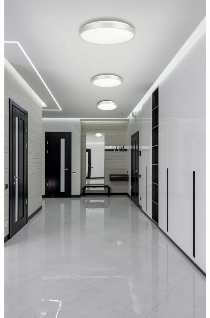BERGE LED Plafond 2xE27 IP20 SEMO-R STRIEBORNÁ