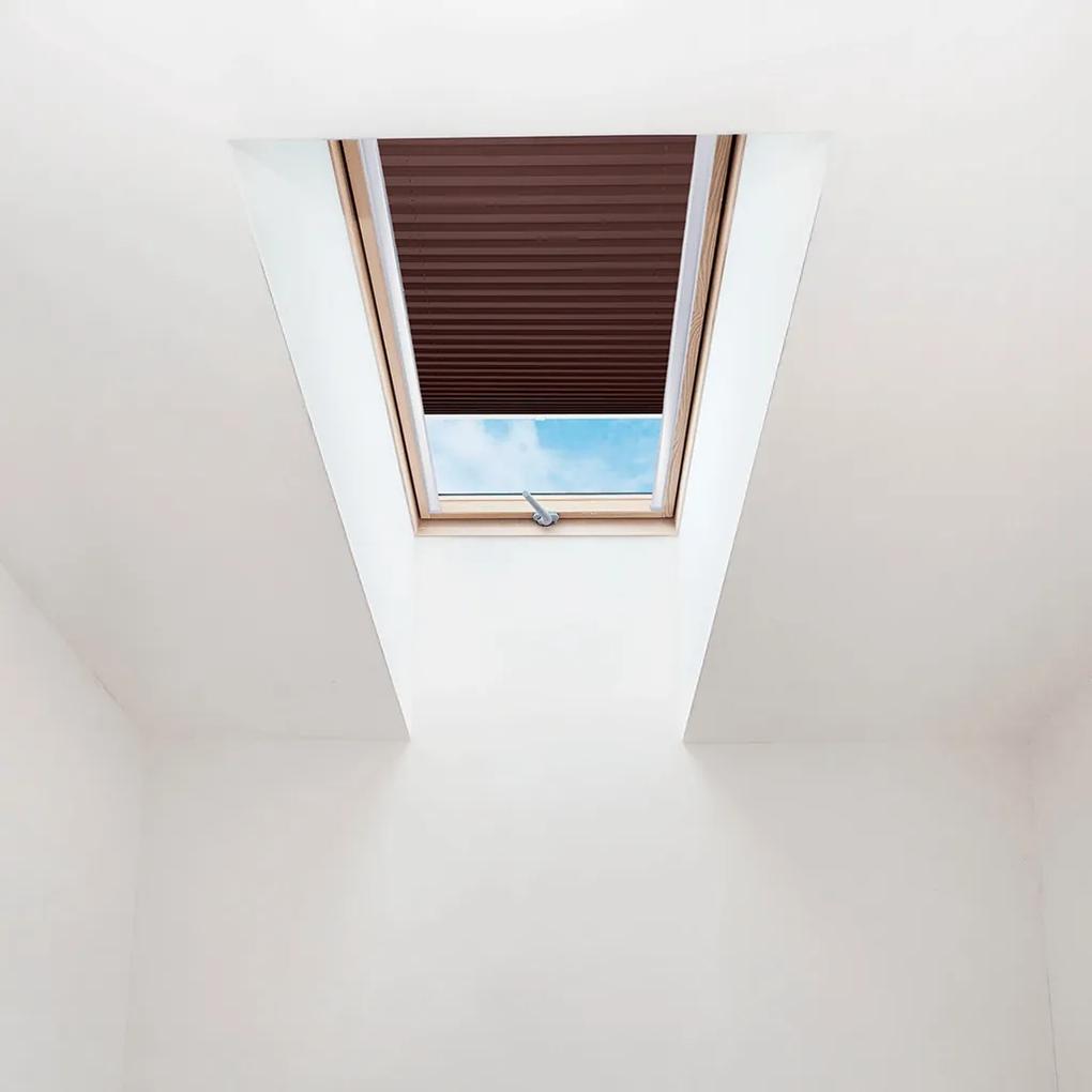 FOA Plisé roleta na strešné okná, Priesvitná, Čokoládová, P 007 , 20 x 90 cm