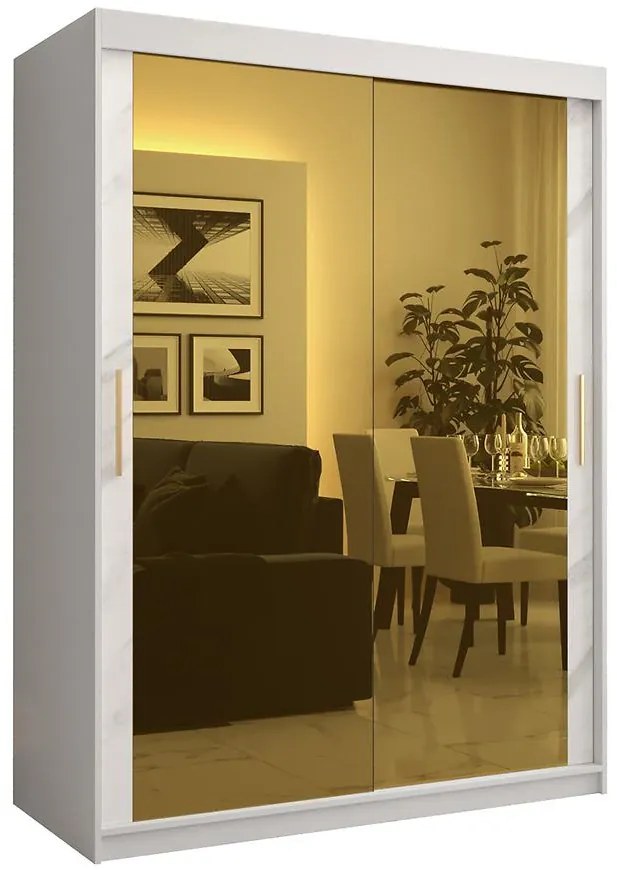 Skriňa Platinum T3 150 biely mramor/biely