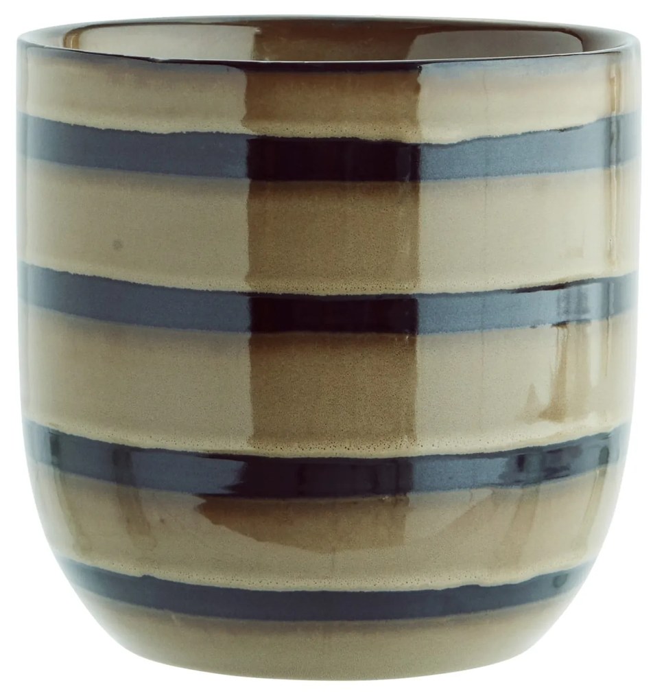 MADAM STOLTZ Keramický obal na kvety Dijon/Black 18 cm