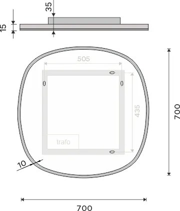 Nimco Oválne LED zrkadlo pr. 700 - ZP 27001R