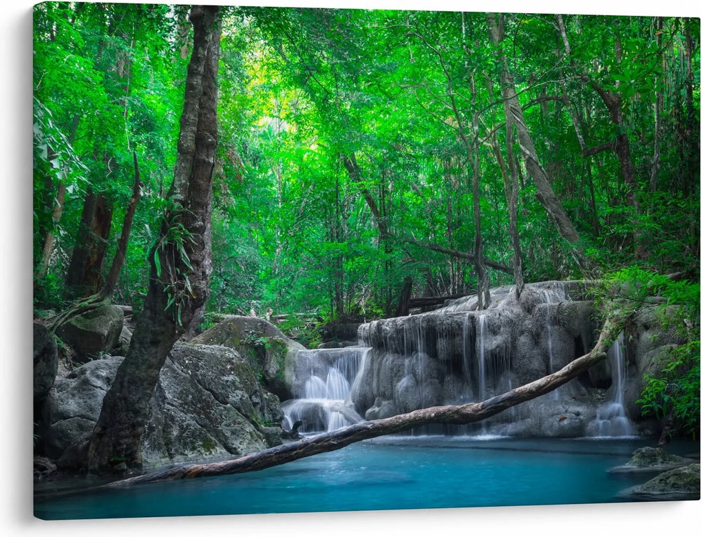 Obraz - Vodopád Erawan, Kanchanaburi, Thajsko (70x50 cm)