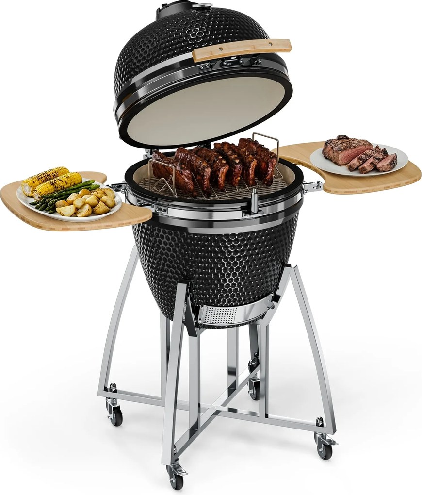 Klarstein Kingsize, kamado gril, keramický, 21", údenie, pomalé pečenie, nehrdzavejúca oceľ