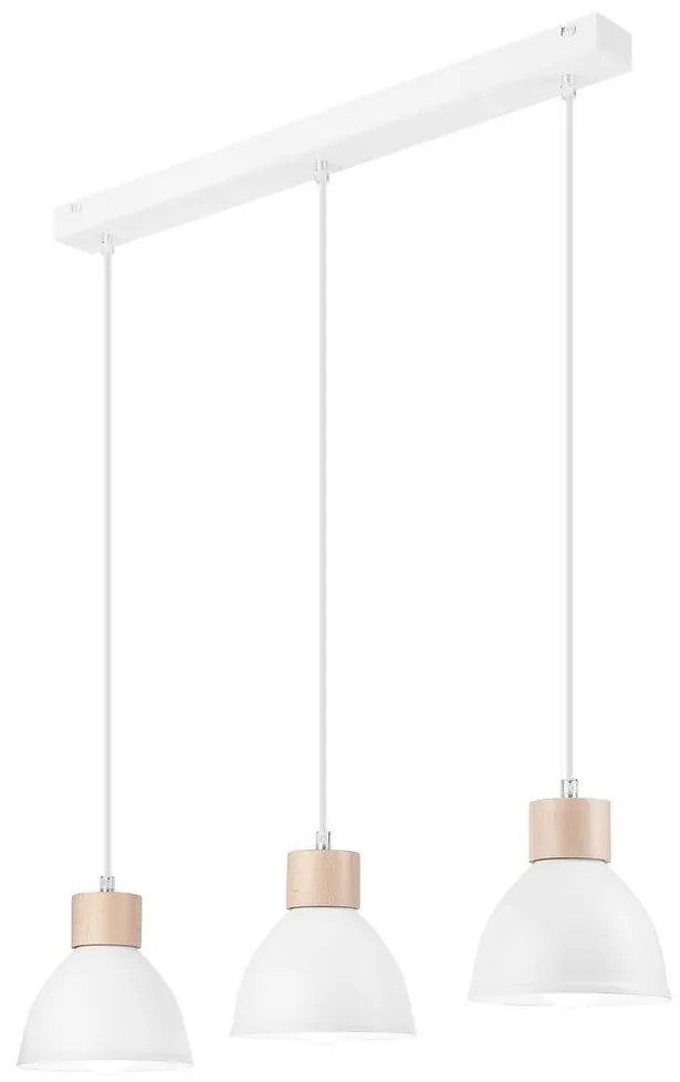 Luster na lanku NICO 3xE27/60W/230V biela