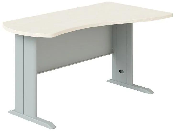 Kancelársky stôl BERN - kovová podnož, pravý, dĺžka 1800 mm, breza