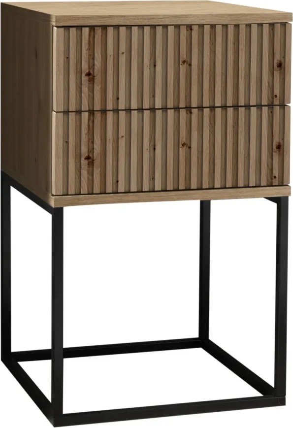 Nočný stolík s 2 zásuvkami Marle, dub artisan