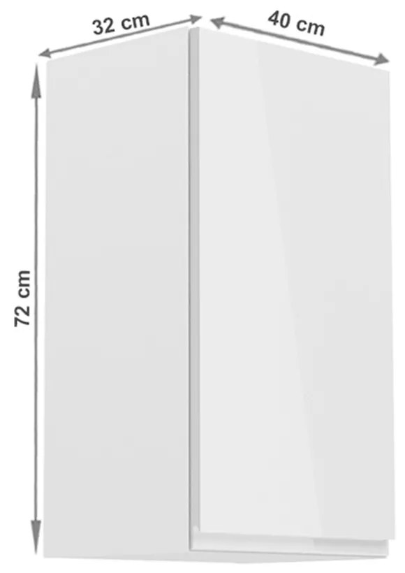 Horná kuchynská skrinka G40 Aurellia (biela + biely lesk) (P). Vlastná spoľahlivá doprava až k Vám domov. 1015729