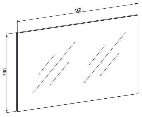 Mereo Mereo, Zrkadlo 1200x700x20 mm, MER-CN691