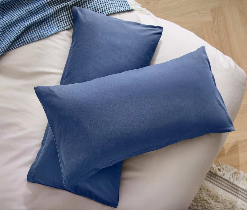 Obliečky na vankúš z mikrovlákna, 2 ks, tmavomodré