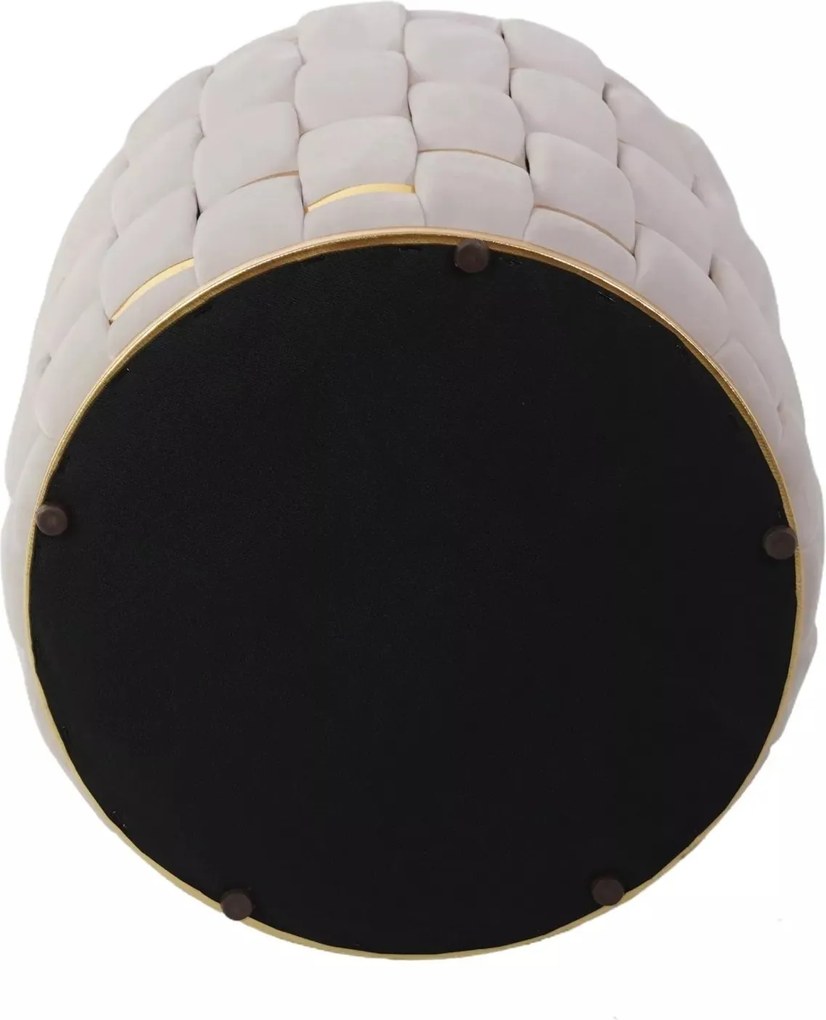 Taburet Tiara Velvet s úložným priestorom svetlo béžový