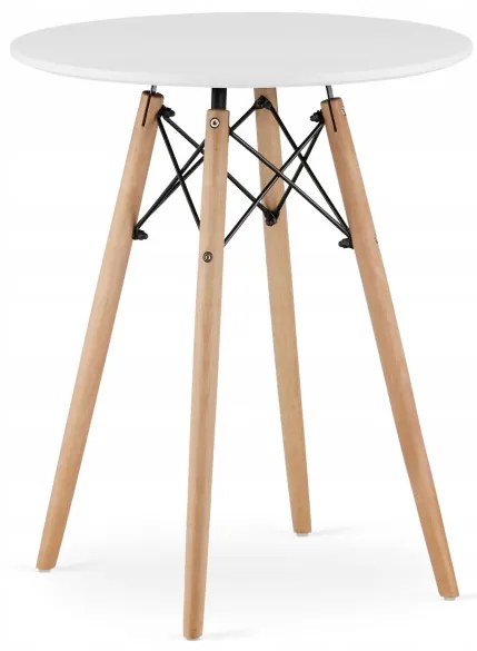 Jedálenský stôl TODI biely 60 cm s dvoma stoličkami MARK čierne