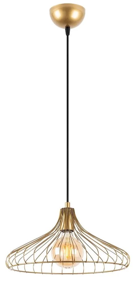 Závesné svietidlo v zlatej farbe s kovovým tienidlom ø 36 cm Depay – Opviq lights