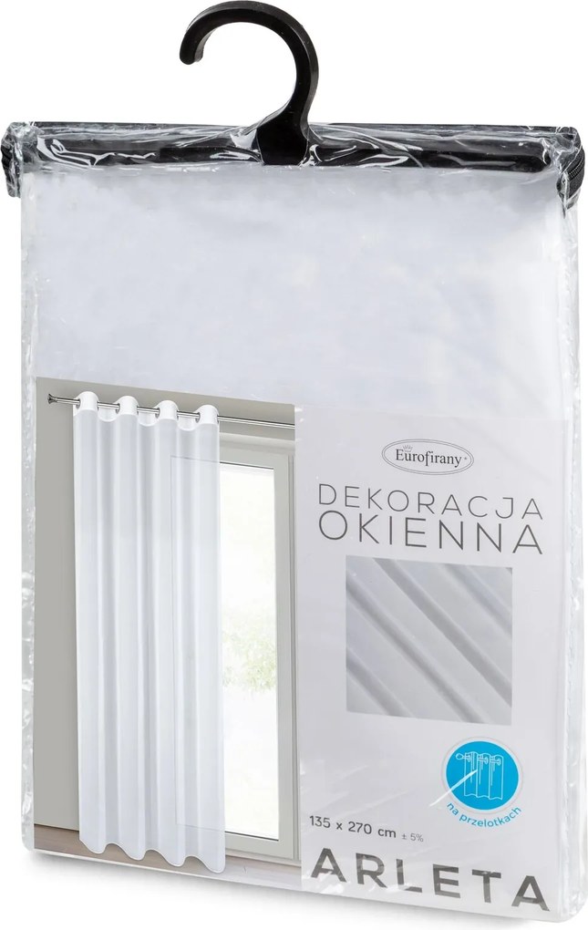 ZÁCLONA NA KRÚŽKOCH ARLETA 135X270 CM BIELA