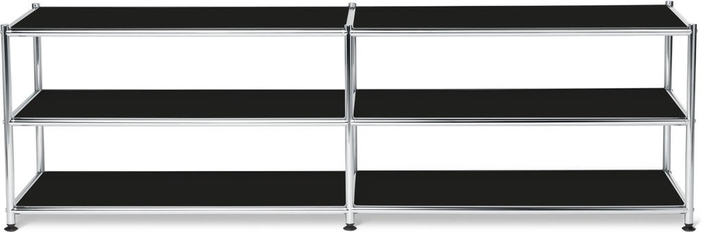 Otvorená kovová nízka skrinka »CN3«, čierna