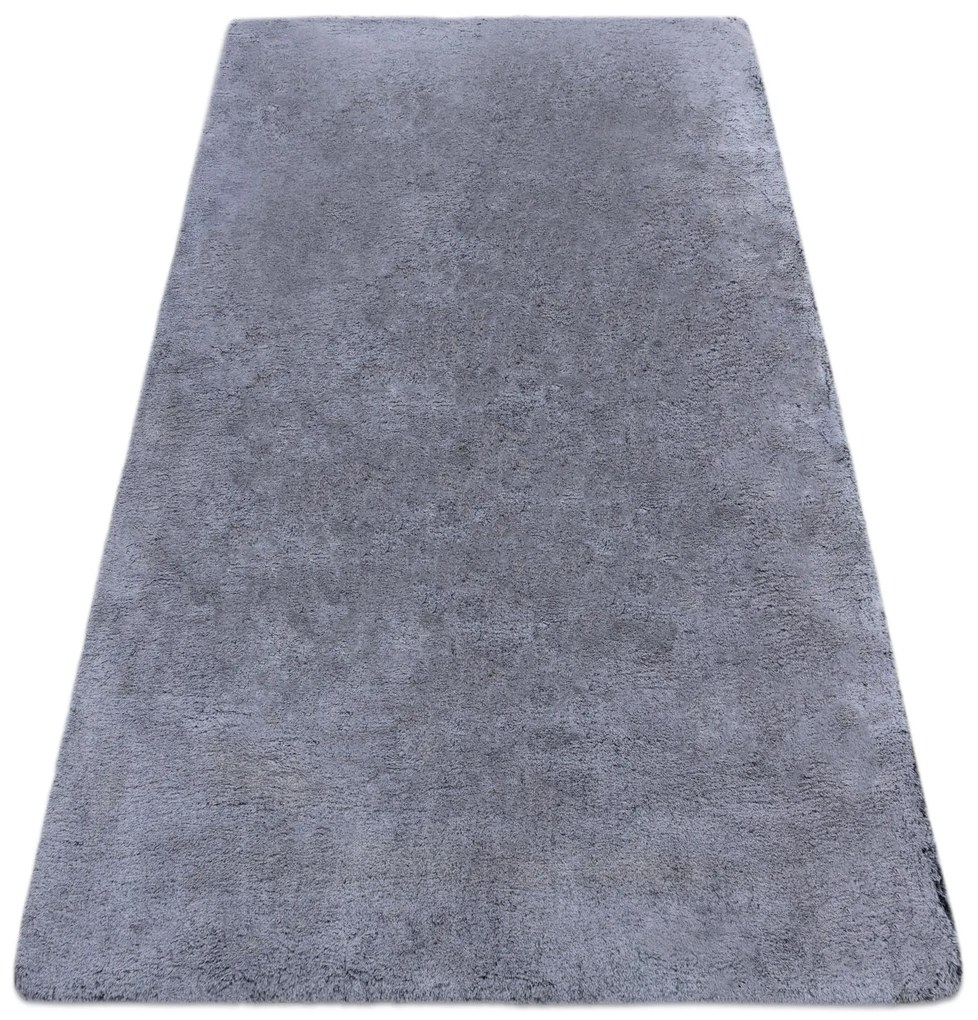 Moderný prateľný koberec LAPIN Shaggy, čierny/ slonová kosť