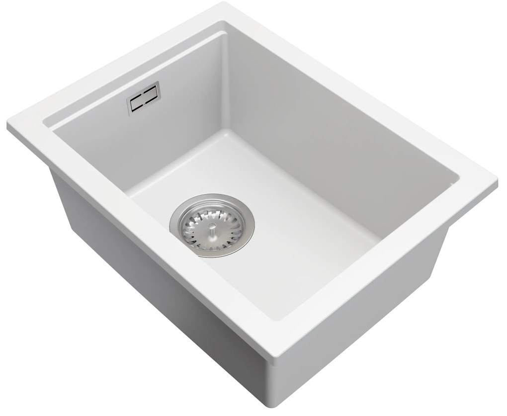 Gamma Decor 3850, 1-komorový granitový drez 380x500x207 mm, biela, GMA-ZLE000158