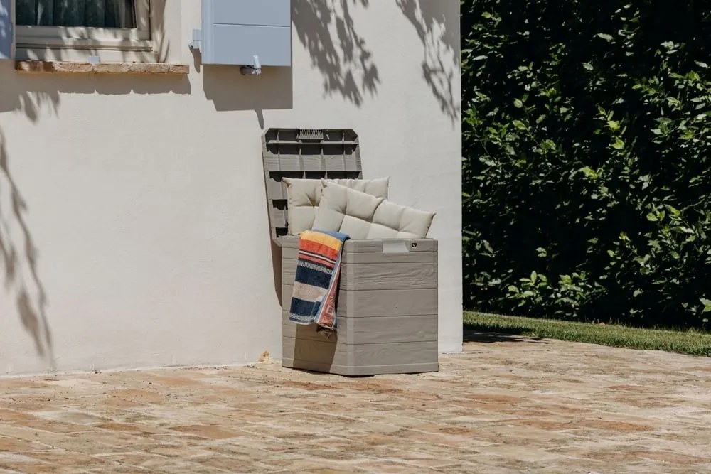WOODYS záhradný plastový úložný box 90 L, svetlo šedá