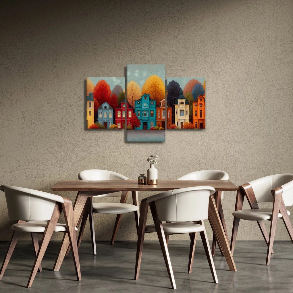Obraz - Maľované jesenné mesto (90x60 cm)
