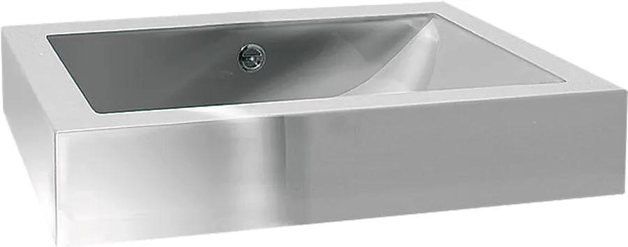 Sanela - Nerezové obdĺžnikové závesné umývadlo, matné, SLUN 64