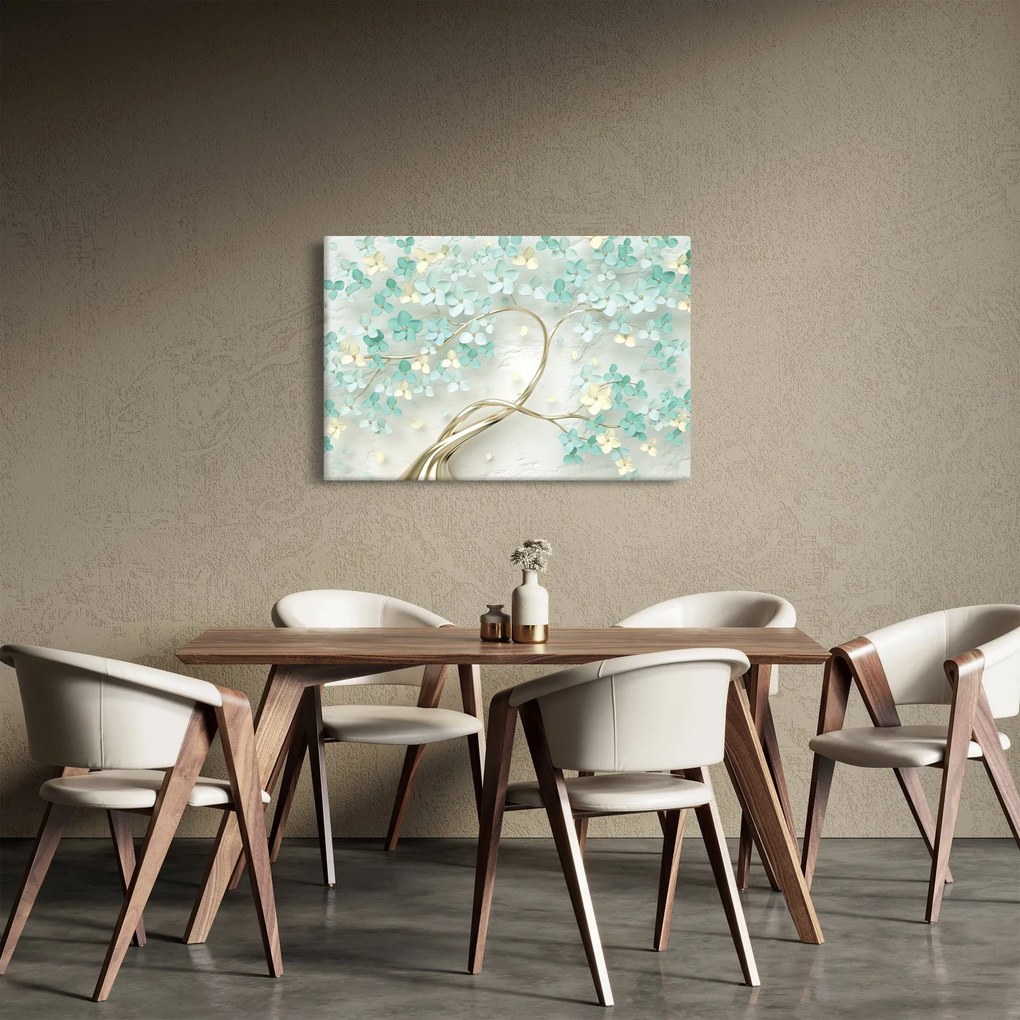 Obraz - Zlatý kvitnúci strom (90x60 cm)