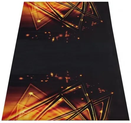 Čierny koberec s výrazným vzorom Šírka: 60 cm | Dĺžka: 100 cm