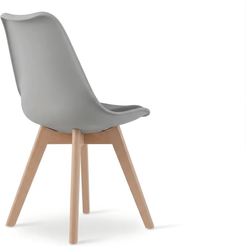 Sivá stolička BALI MARK s bukovými nohami, tmavosivý sedák