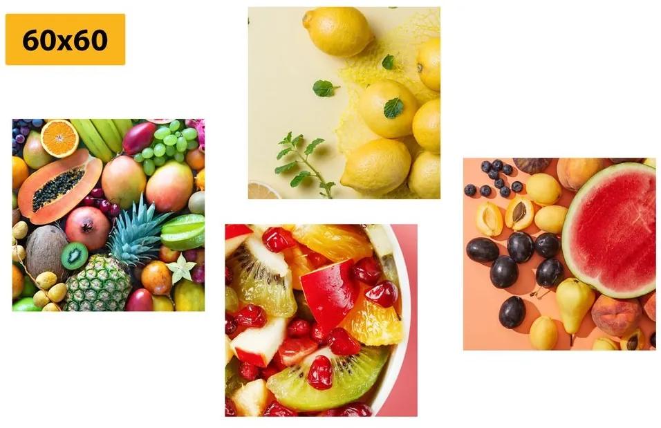 Set obrazov šťavnaté ovocie - 4x 40x40