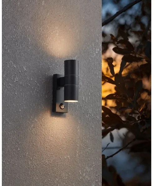 Eglo 32899-LED Vonkajšie nástenné svietidlo so senzorom RIGA 5 2xGU10/3W/230V IP44