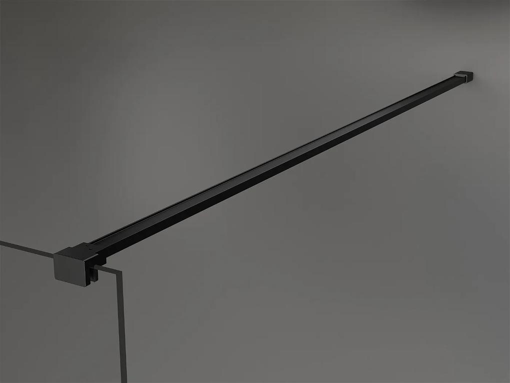 Mexen Kioto sprchová zástena 120x200 cm 8 mm, čierne, biely vzor, 800-120-101-70-85