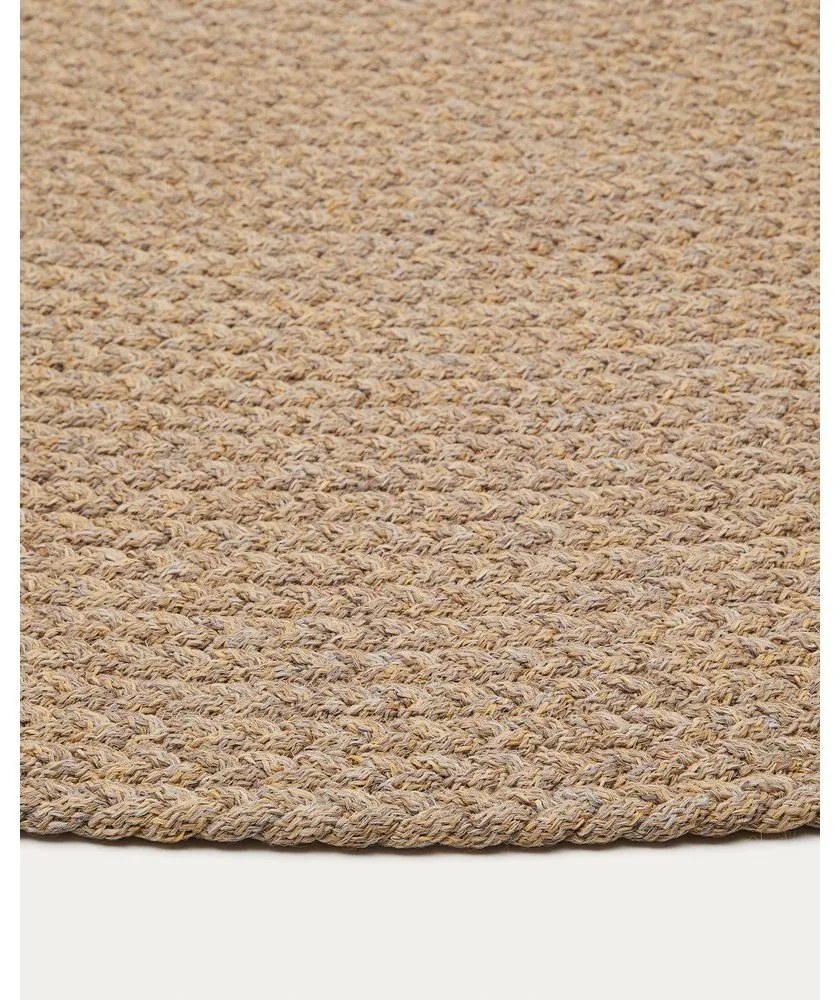 Béžový okrúhly vnútorný a vonkajší koberec z recyklovaných vlákien ø 150 cm Despas – Kave Home