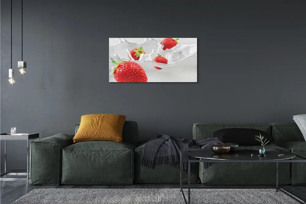 Obraz canvas jahodové mlieko 140x70 cm