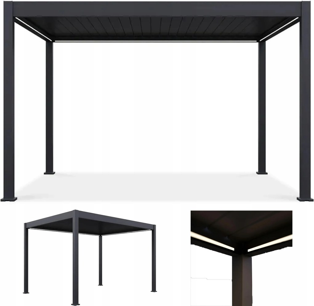Automatická záhradná pergola Elegance 3x4 s Led osvetlením Gutroof